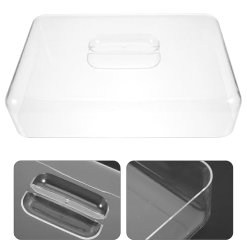 Bandeja de acrílico transparente con tapa rectangular para exhibir comida en cafés 5