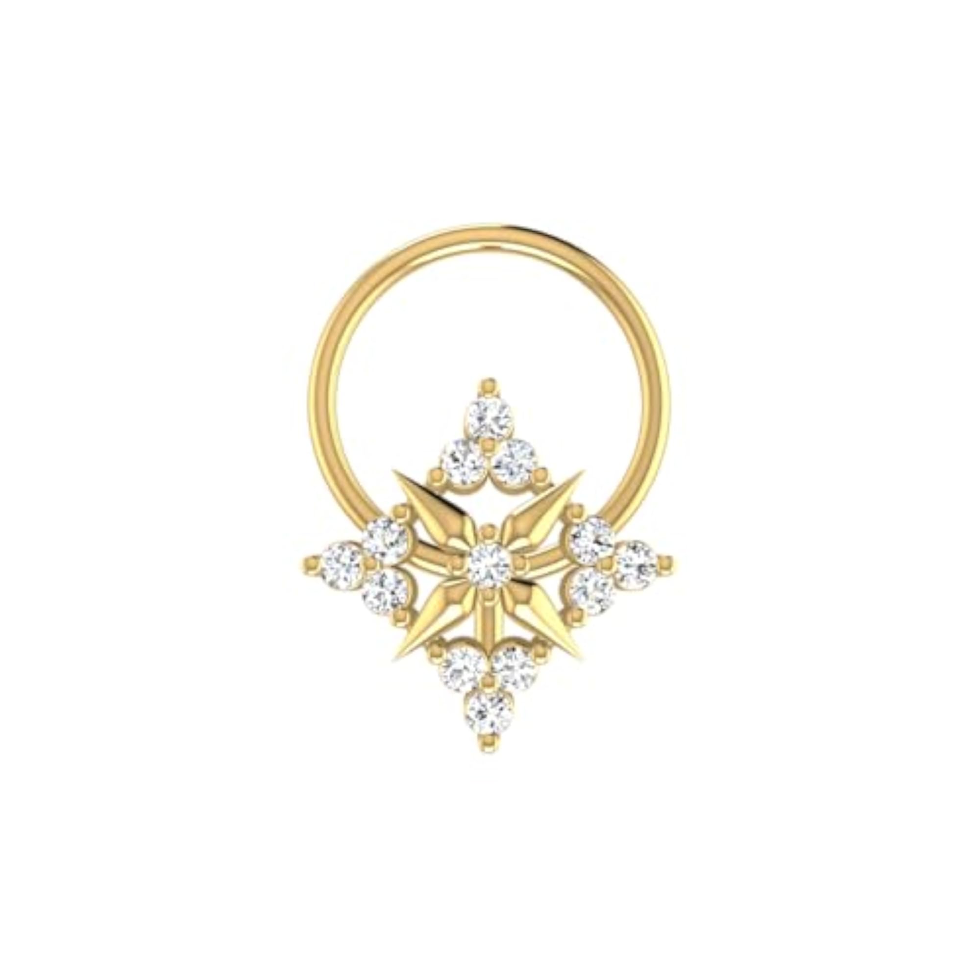 Women's 9K BIS Hallmarked Yellow Gold Stud Nosering