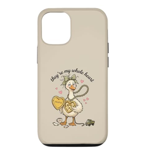 Mom Of Three Boys Whole Heart Goose ���[���A �}�}���C�t ���킢�� �y���� �X�}�z�P�[�X iPhone 12/12 Pro �p