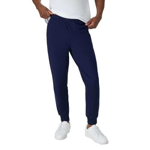 Hanes Originals Cotton Joggers, Jersey Sweatpants for Men with Pockets, 30" Inseam, Athletic Navy