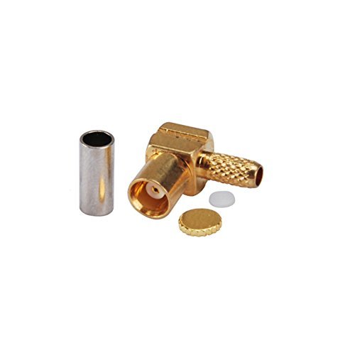 5pcs Rf Wire Coaxial Cable Terminal Copper Alloy Connector MCX Jack Right Angle Crimp for Rg174 Rg316 Lmr100 Ships from USA