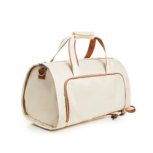 Duff Travel Bag, Convertible Duffel Suit Carrier, Wrinkle-Free Storage for Men's Suits & Women's Evening Gowns, Foldable Hanging Garment Organizer (Beige,21.5x11x13 inch)3