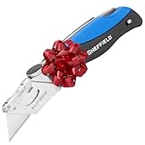 Sheffield 12119 Utility Knife, Stocking Stuffers, Gifts for Men, Dad Gifts, Quick Change Utility Knife Blades, Lock Back Release, Lightweight ABS Handle, Box Cutter with 6 Blades