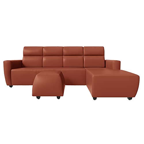 Image of Wakefit Sofa Set | 3 Year Warranty | Sofa 3 Seater, 3 Seater Sofa for Living Room, Wooden Sofa Set, 3 Seater + Right Aligned, Sofa for Living Room - Belize(Romance : Tan)