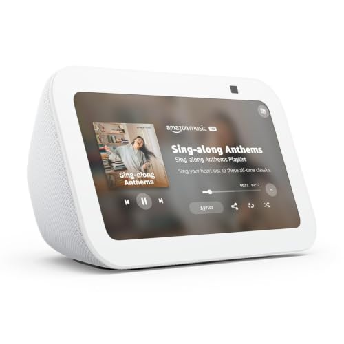 Image of Echo Show 5 (3rd Gen) with Adjustable Stand with USB-C Charging Port, Glacier White