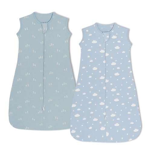 Image of insular Wearable Blanket 2 Pack Cotton Baby Sleep Sack with 2-Way Zipper for Boys Girls Unisex
