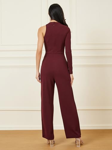 Image of Miss Chase Women's Keyhole Neck Regular Sleeve Regular Length Jumpsuit with Pockets