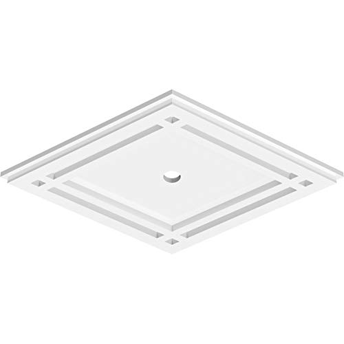 Image of Ekena Millwork CMP20X13DD-01000 Diamond Architectural Grade PVC Contemporary Urethane Ceiling Medallions 20 inchW x 13 3 /8 inchH x 1 inchID x 7 inchC x 1 inchP