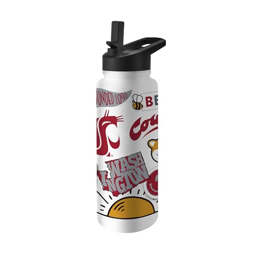 Image of Logo Brands NCAA Native 34 oz Quencher Water Bottle - | Local Icons Design | Double-Wall Insulated| Leak-Proof Lid & Built-In Straw
