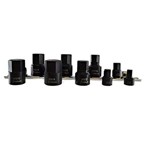 SAE impériale hexagonale mâle six pans 1/4 Douilles Bit entraînement 3/8 9pc 1/4 - 3/4