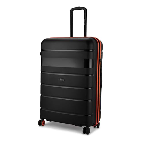 Image of Nasher Miles Jupiter Hard-Sided Polypropylene Check-in Luggage 28 inch | 75cm | 8 Wheels Large Trolley Bag for Travel | Suitcase (Black)