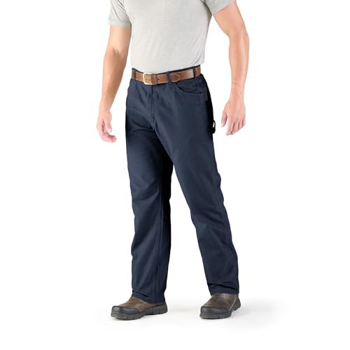Pantalon charpentier Berne homme coton lavé marine 44W x 30L
