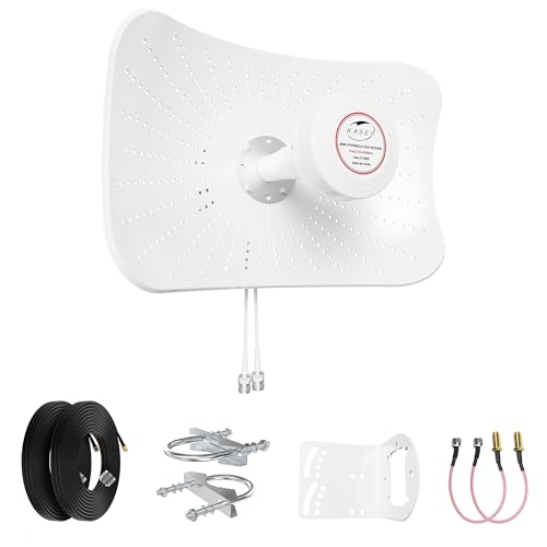 KASER Antenne 5G 4G LTE Mimo 1710-6000 MHz Gewinn bis zu 19 dBi kompatibel mit Router 5G 4G N-SMA Anschluss mit TS9 - X2 Kabel 10 m