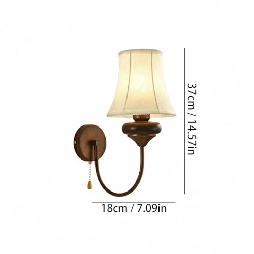 Luminaria vintage de bronce y hierro con interruptor de cadena E14 6