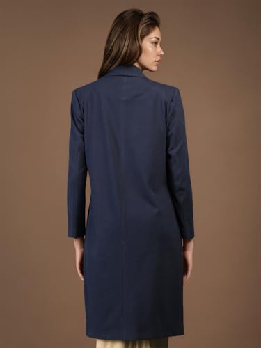 Image of CHKOKKO Women Elegant Winter Wear Warm Coat Classic Knee Length | Solid Color Design with Convenient Front Pockets | Ideal for Formal and Semi-Formal Occasions