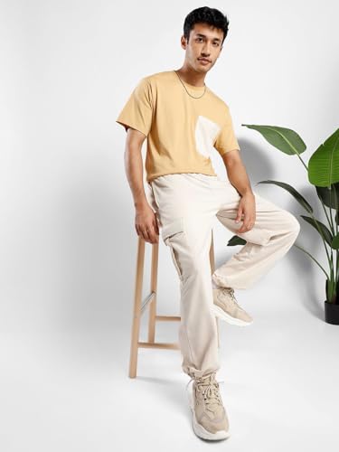 Image of Nobero Joggers for Men | Oversized Fit | Elasticated Waist with Drawcord | Soft & Breathable Fabric | Loose Track Pants | Casual & Streetwear