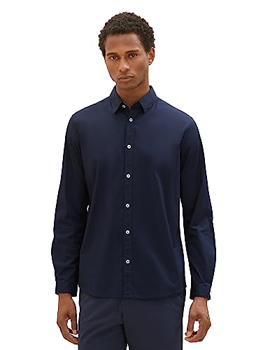 TOM TAILOR Herren Regular Fit Business Hemd mit Stretch, 10668 - Sky...