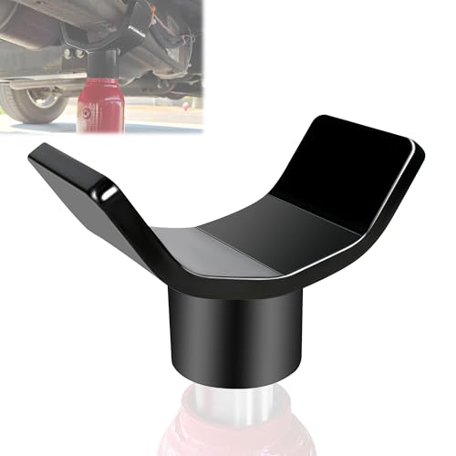 LVACODV 12 Ton Bottle Jack Adapter - Heavy Duty Safe Steel Lifting Saddle for 3 Inch & 4 Inch Round & Square Axle Tubes Fits 1.65 Inch (42mm) or Smaller Bottle Jack Saddles - Red