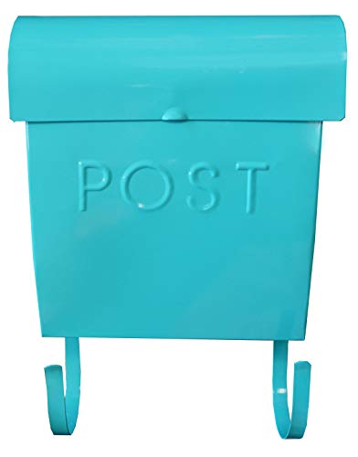 Image of NACH Mailboxes for Outside Wall Mount, 12 x 11.2 x 4.5 inch, Light Turquoise Wall Mounted Mailbox, Waterproof Mailbox with Outdoor Newspaper Holder - The Euro Mailbox