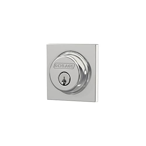 Schlage Lock Company B60 N Col 625 Single Cylinder Deadbolt, Bright Chrome #TOP6