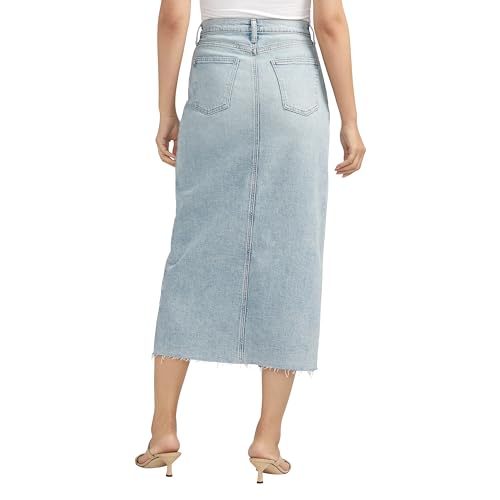 Silver Jeans Co. Women's Front-Slit Jean Skirt, Indigo3
