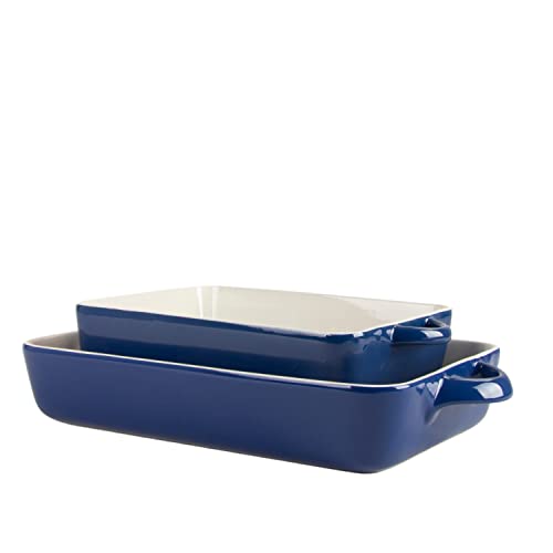 10 Strawberry Street Sienna Rectangle 12" And 9.5" Bakeware Set, Blue #TOP1