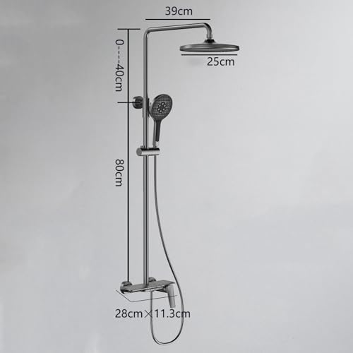 Ensemble de douche pour salle de bain anti-traces avec mitigeur unique