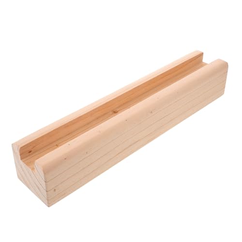 BESPORTBLE Support de Miroir Autoportant en Bois Naturel Socle Antidérapant, Installation Facile, Style Luxe Léger et Design Moderne Minimaliste pour Miroirs Pleine Longueur