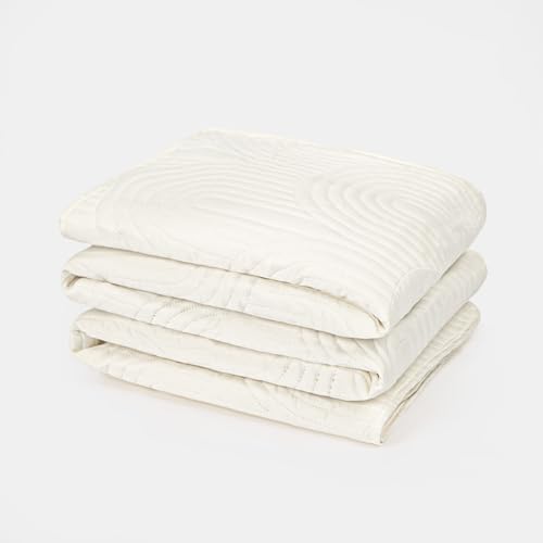 OHS Cream Arches Pinsonic Bedspread, Quilted Bed Throw Super King Size Blanket for Sofas Chairs Couches Lightweight Throw Blanket Super Soft Comfy, 200 x 240cm - Cosy Home Interiors OHS Cream Arches Pinsonic Bedspread, Quilted Bed Throw Super King Size Blanket for Sofas Chairs Couches Lightweight Throw Blanket Super Soft Comfy, 200 x 240cm - Image 2