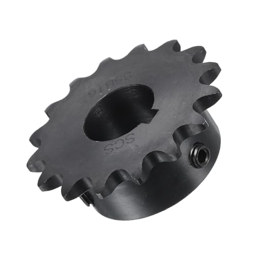Image of uxcell #35 Chain Roller Sprocket B Type, 3 /4 inch Bore 16 Tooth Single Strand Chain Sprocket, Carbon Steel, Keyway with Set Screws