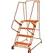 Ballymore Co Inc Ballymore 4 Step Steel Orange Tilt and Roll Ladder with Perforated Tread - TR-4-P-O