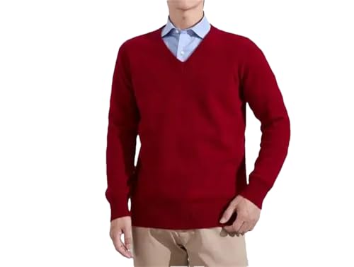 Men Cashmere Sweater Fall Winter Classic V-Neck Knitted Pullovers Men Business Casual Warm Jumper Jersey Sweater