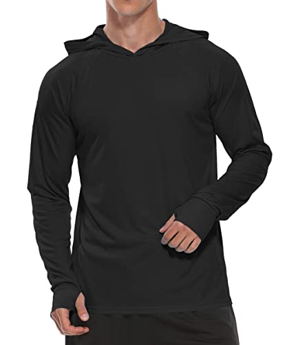 Susclude Men's UPF 50+ Sun Protection Hoodie Shirts Long Sleeve Fishing Shirts