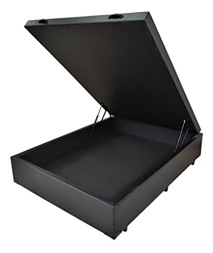 Base para Cama Box Casal Martin Premium com Baú (47x138x188) Preta