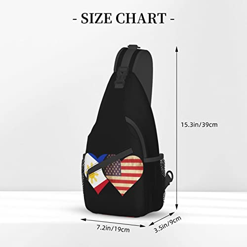 Mochila bandolera unisex con banderas de Filipinas y EE.UU. miniatura 4