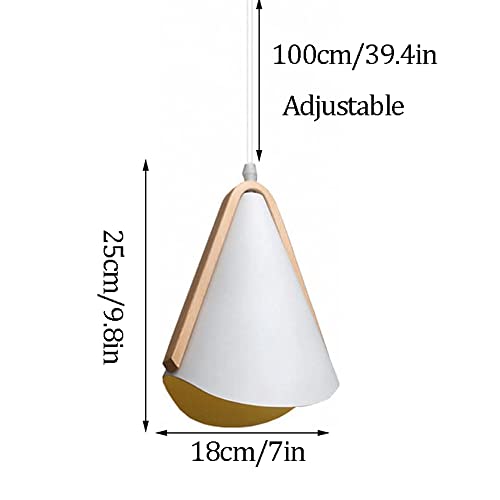 Suspension réglable en bois blanc et métal noble pour salon élégant