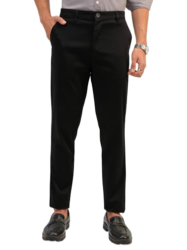 Image of Highlander Men's Slim Fit Formal Trousers | Ankle Length |Smart Trousers for Men | Chino Trousers for Men|Elegant Design | Comfortable Fabric for Daily Work & Formal Occasions