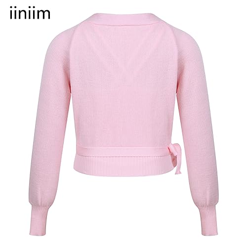 iiniim Girls Ballet Knit Wrap Warm-up Sweater Gymnastics Coat Costume2