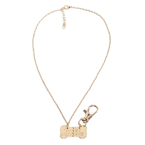 Gavigain Matching Pet Necklace Set, Dog Bone Pendant, Alloy, Comfortable Fit, for Dog and Cat Owners, Pet Lover Keepsake Gift (Set of Two-Petal Spliced ??pet Dog Bone Human)