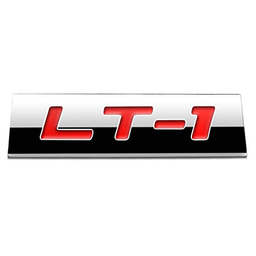 Image of Auto Dynasty Chrome Finish Metal Emblem LT1 Badge (Red Letter)