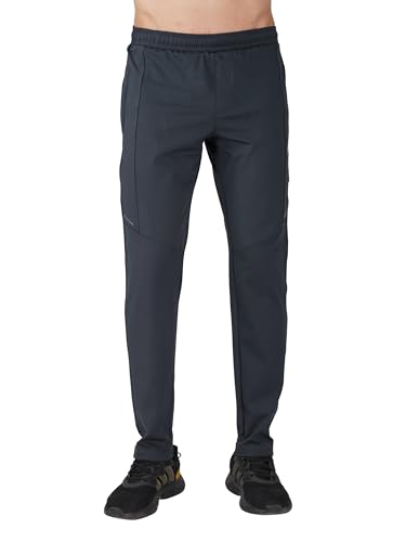 Image of Men's FlexFlow Trackpants - 4-Way Taiwan Stretch Fabric | Ultra-Soft, Heavy-Duty | Gym, Running, Lounge Wear with Zip Pockets