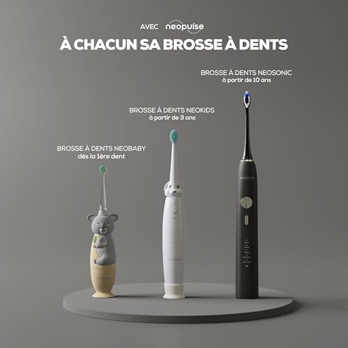 NEOPULSE® - Neosonic® – Elektrische Zahnbürste mit Schalltechnologie + 2 Bürstenköpfe – wiederaufladbar mit USB-C – 3 Monate Akkulaufzeit – 15 Einstellungen – Timer – kompatibel mit Neokids – Schwarz – Bild 7
