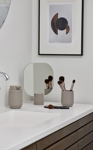 Image of Zone Denmark Nova One Toothbrush Mug- Revitalize Your Daily Routine with Scandinavian Elegance and Practicality Unite in This Sleek and Modern Bathroom Accessory- (Concrete)