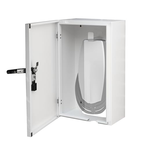 Iron Forge Tools Outdoor EV Charger Enclosure & Cover - 21.5x13x7.5 in. EV Charger Box Outdoor with Cable Holder, White Powder Coated Steel Electrical Junction Cover Box - Compatible with Tesla