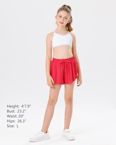 Stelle Short feminino rodado com bolsos, saia de corrida atlética, cintura alta, borboleta, 2 em 1,