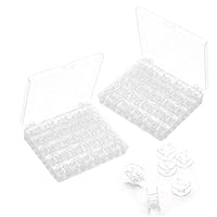 Nicphyn 50 Stück Transparent Spulen Nähmaschine, Unterfadenspulen mit Spulenbox, Nähmaschinenspulen, Nähmaschinen Spulen, kompatibel mit Brother Singer Kenmore Janome Die Meisten Nähmaschinen