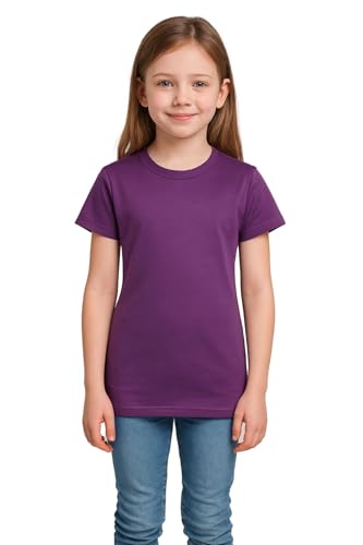 A2Z 4 Kids Girls T Shirts Cotton Plain Tie Dye Short Sleeves T Shirts Top Soft Feel Trendy - Girls T Shirt Lilac 13