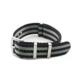 Tamaño disponible: 20-22 mm BAQIAN Correa de nailon Nato de 20 mm, 22 mm, tipo universal, compatible con Omega 007 James Bond de repuesto (color de la correa: unión, ancho de la correa: 20 mm)