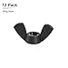 DTGN M6x1mm(DxP) Butterfly Wing Nuts - 12Pack - Good for Construction Industry - Nylon Butterfly Wing-Nut - Black