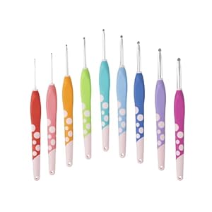 Knit Picks WeCrochet Dots Crochet Hook Set with Ergonomic Handles, 9 Piece